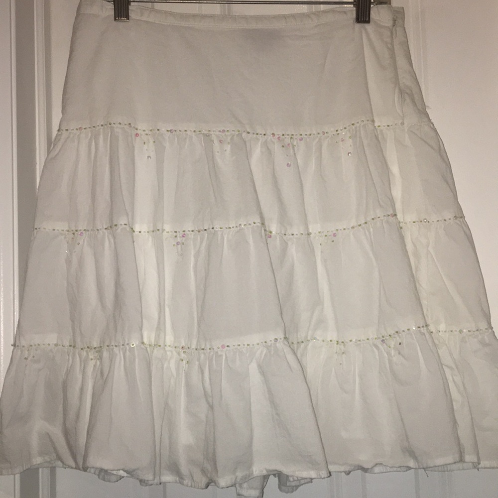 White vintage sequined peasant skirt-  soooo in now!  Gorgeous!!!